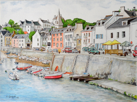 sauzon bretagne aquarelle sauzon-aquarelle