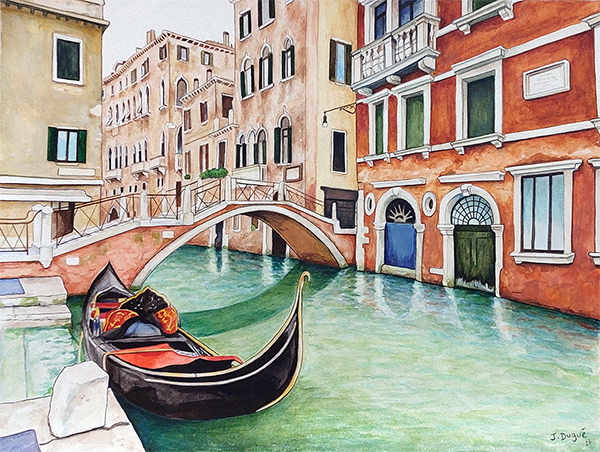 peinture venise gondole dugue