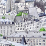 Toits de Paris à l’aquarelle