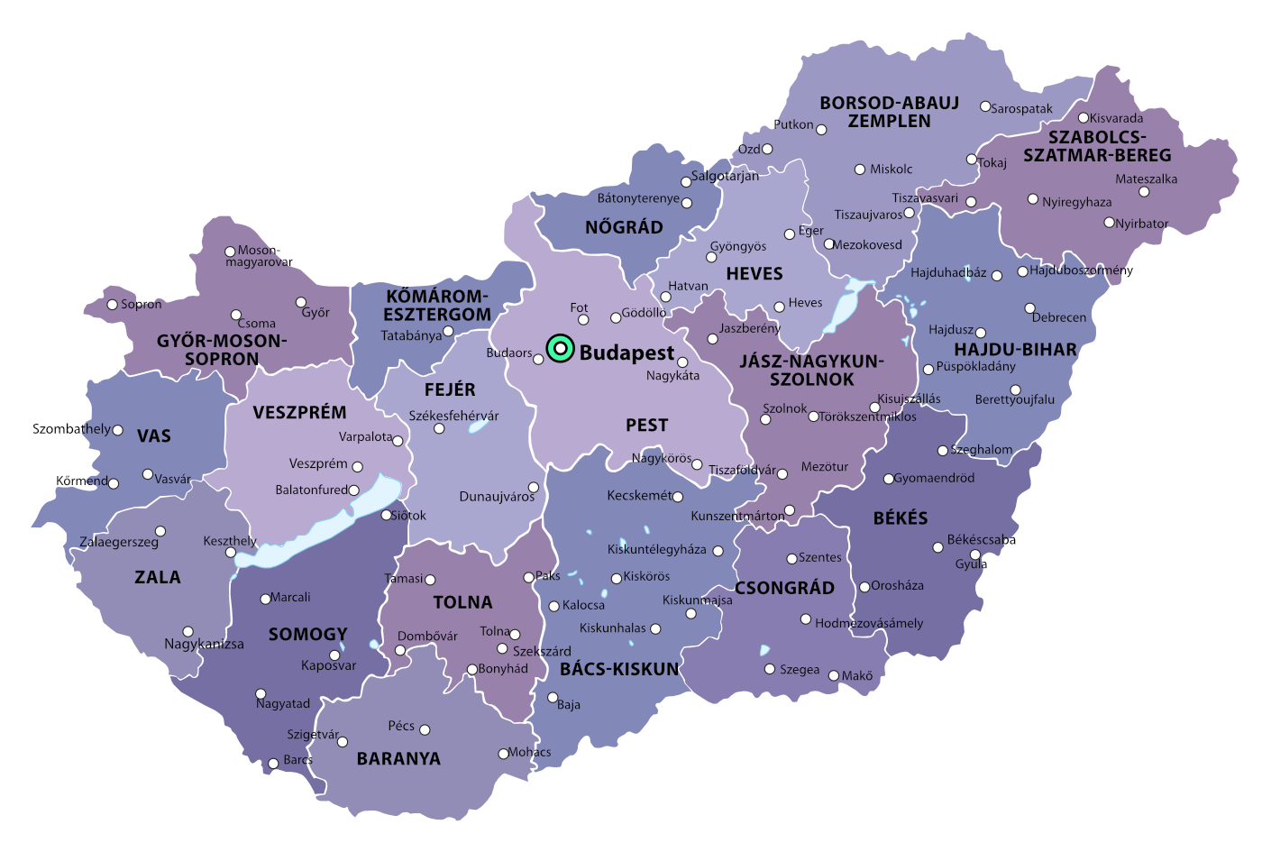 carte hongrie 